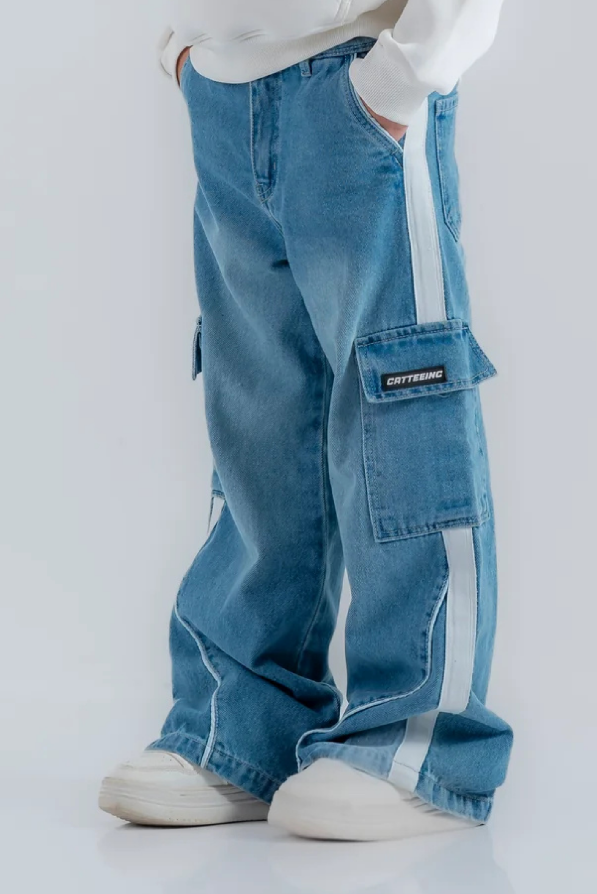 " wide-leg pants with side pockets" for girls