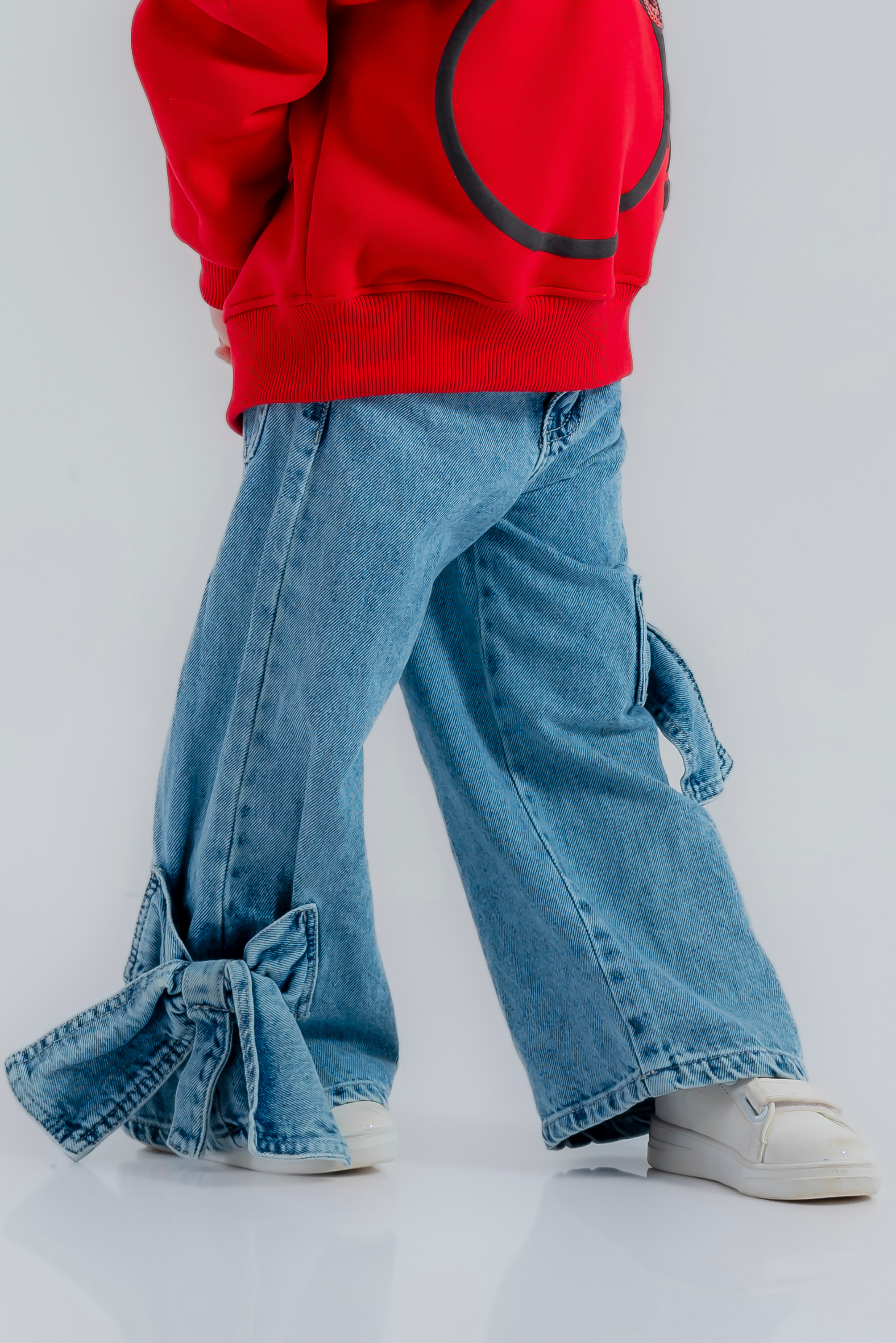 "Wide- leg pants with a transparent bow" for girls