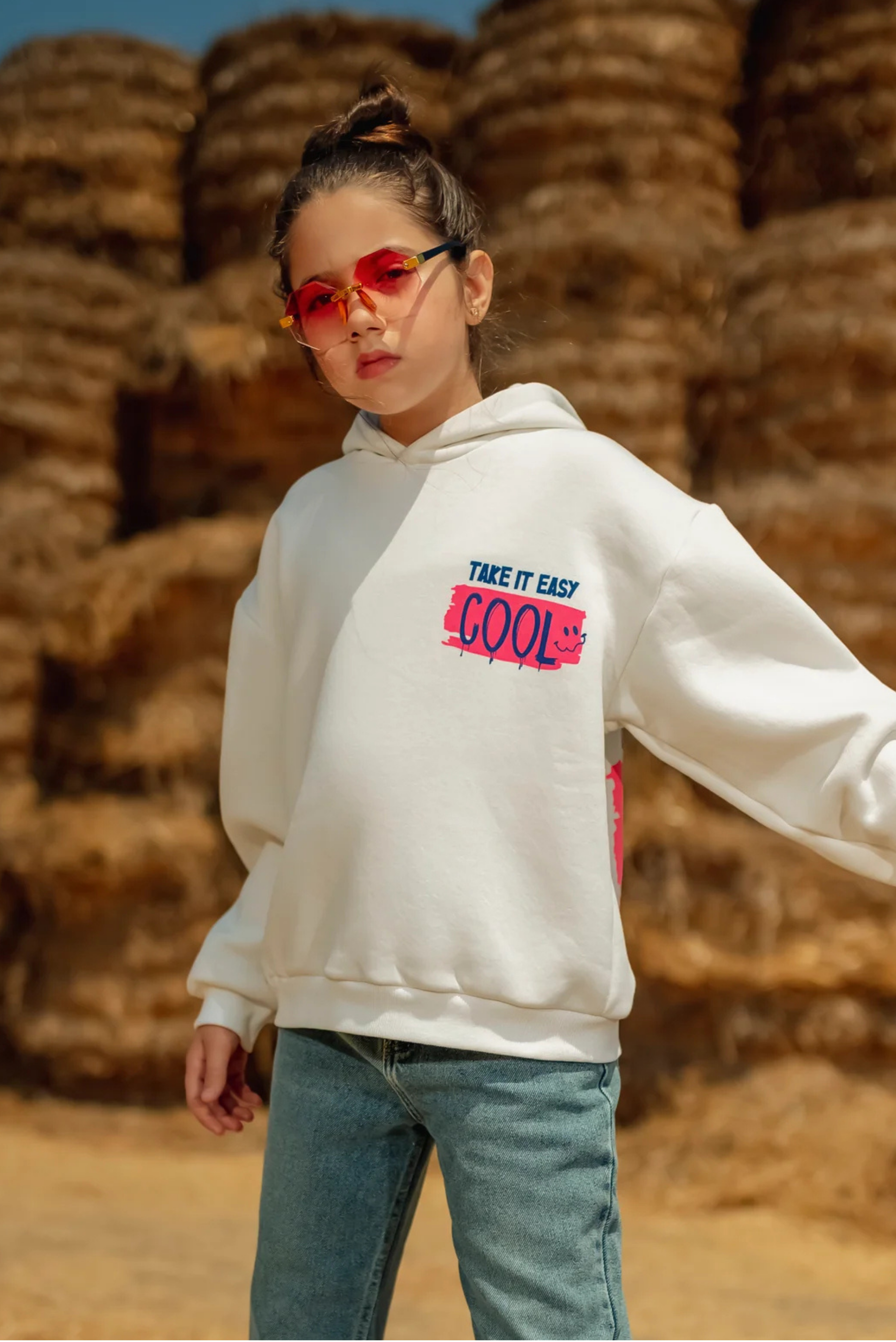 "TAKE IT EASY COOL " Girls hoodie
