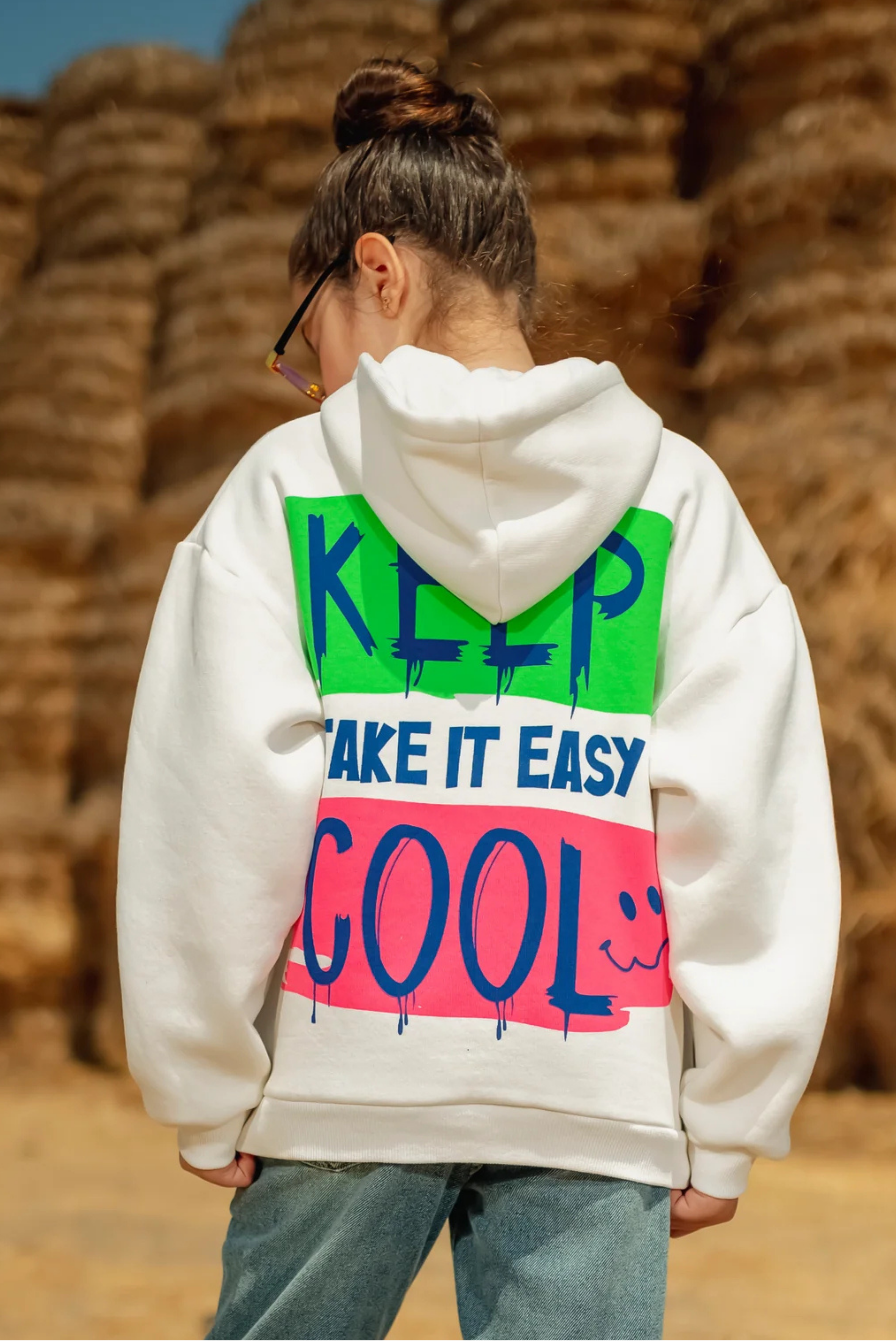 "TAKE IT EASY COOL " Girls hoodie