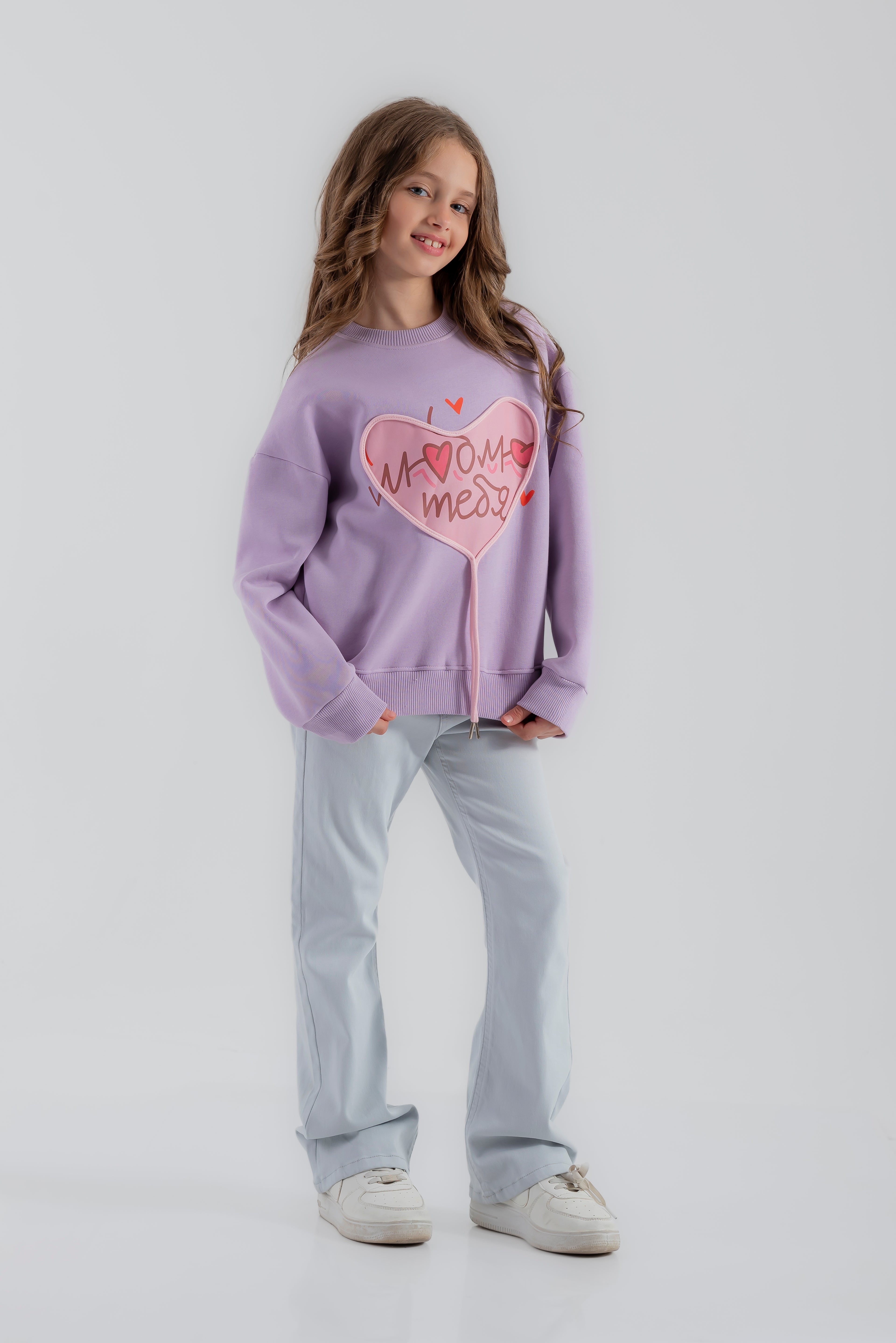 "heart" sweatshirt for girls