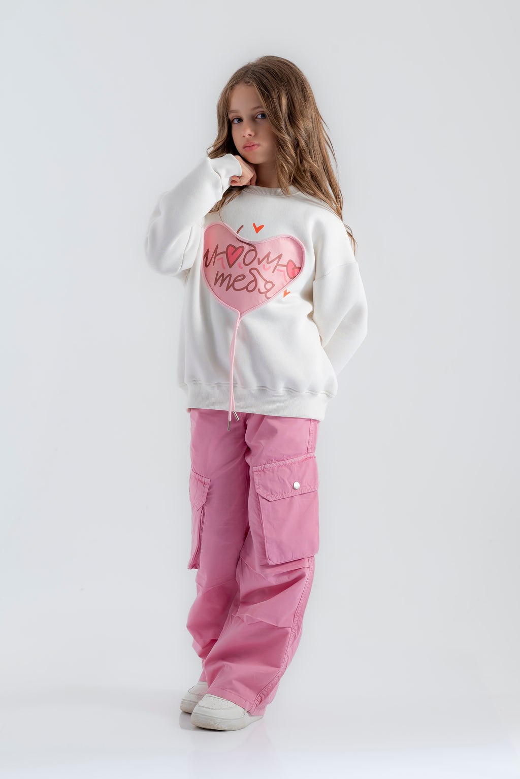 "heart" sweatshirt for girls