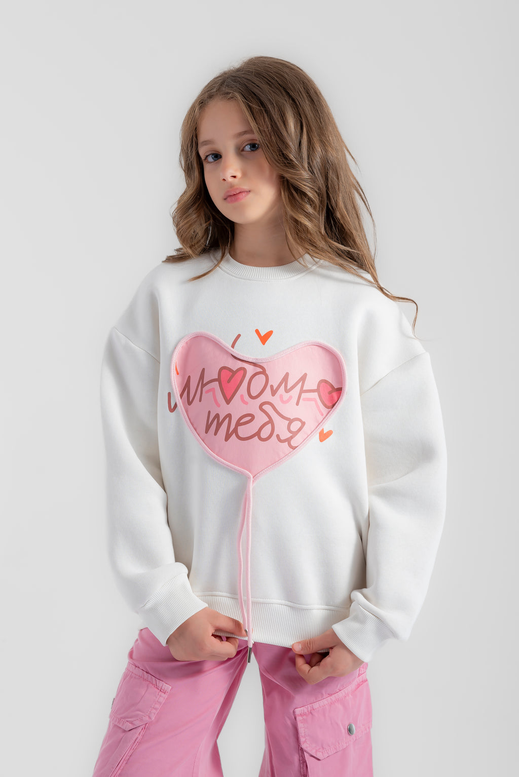 "heart" sweatshirt for girls