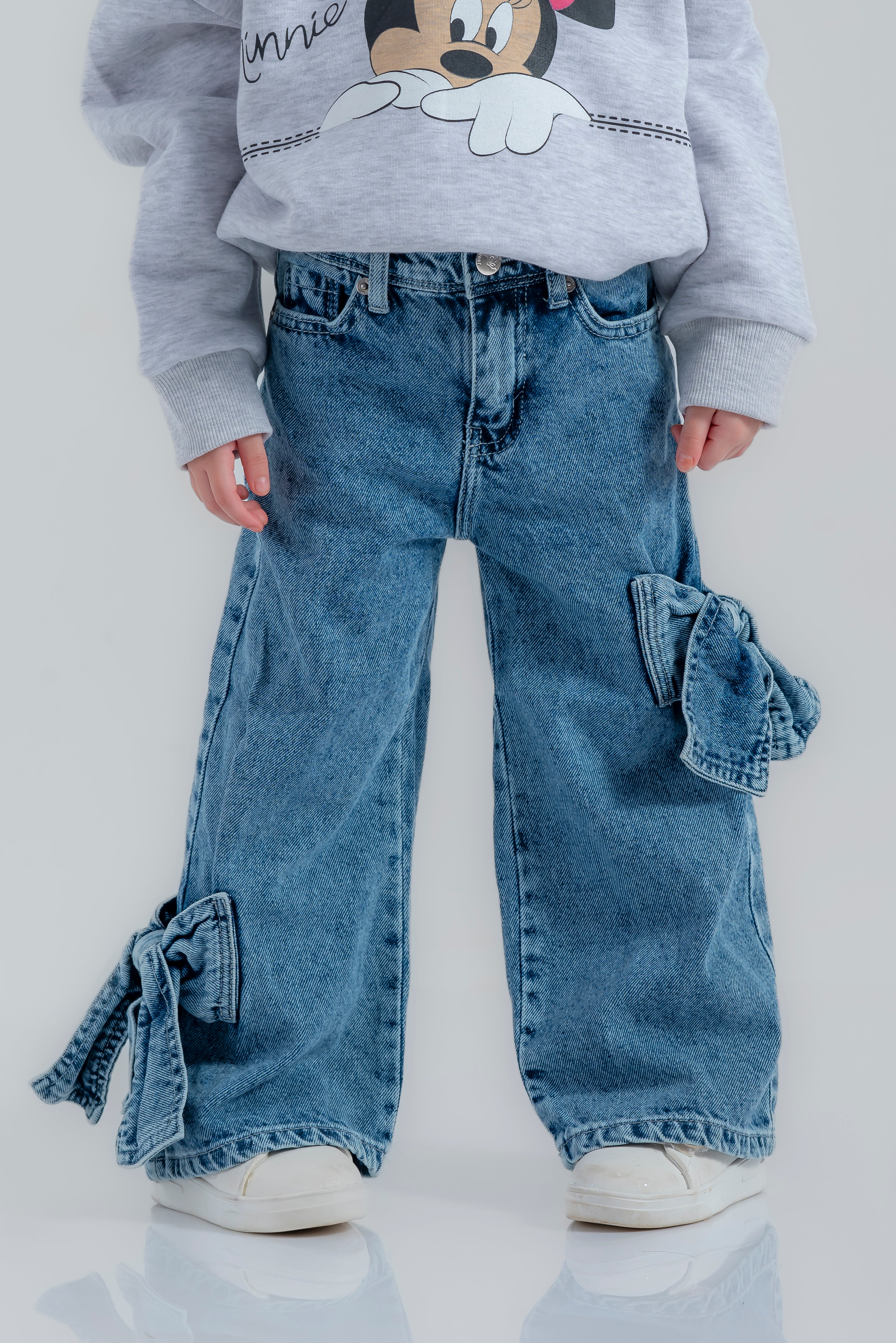 "Wide- leg pants with a transparent bow" for girls