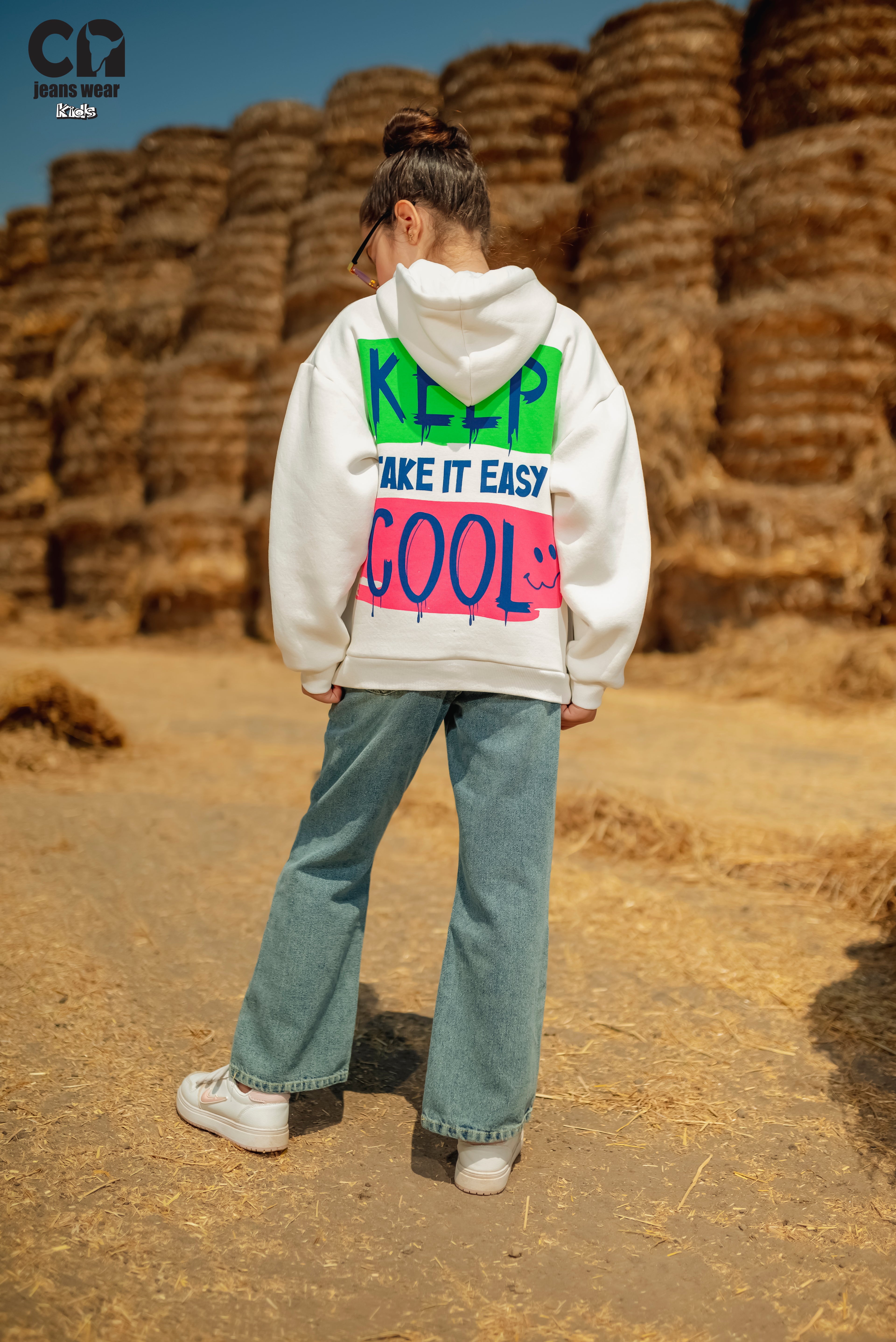 "TAKE IT EASY COOL " Girls hoodie