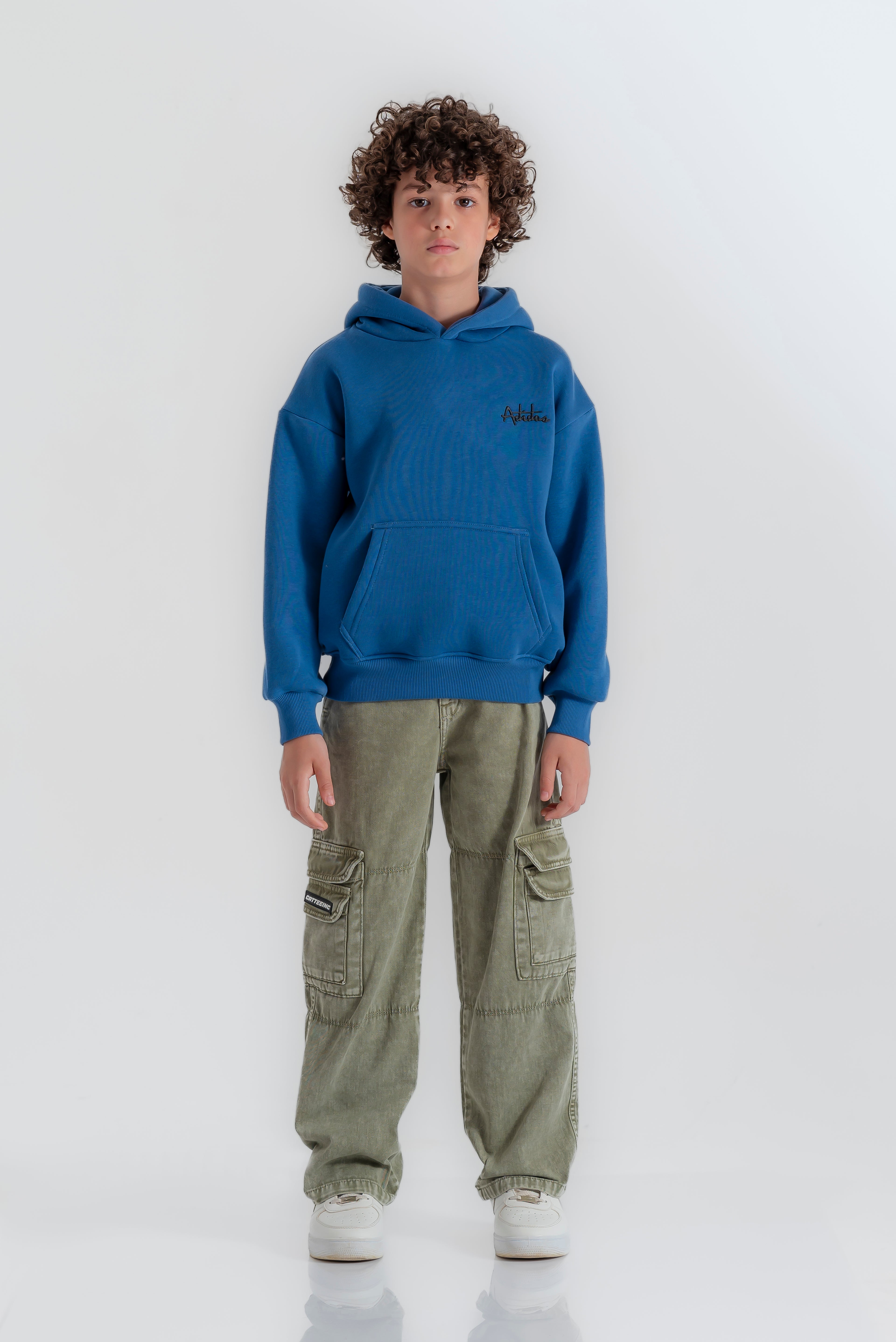 "Plain Wide cargo pants " for boys