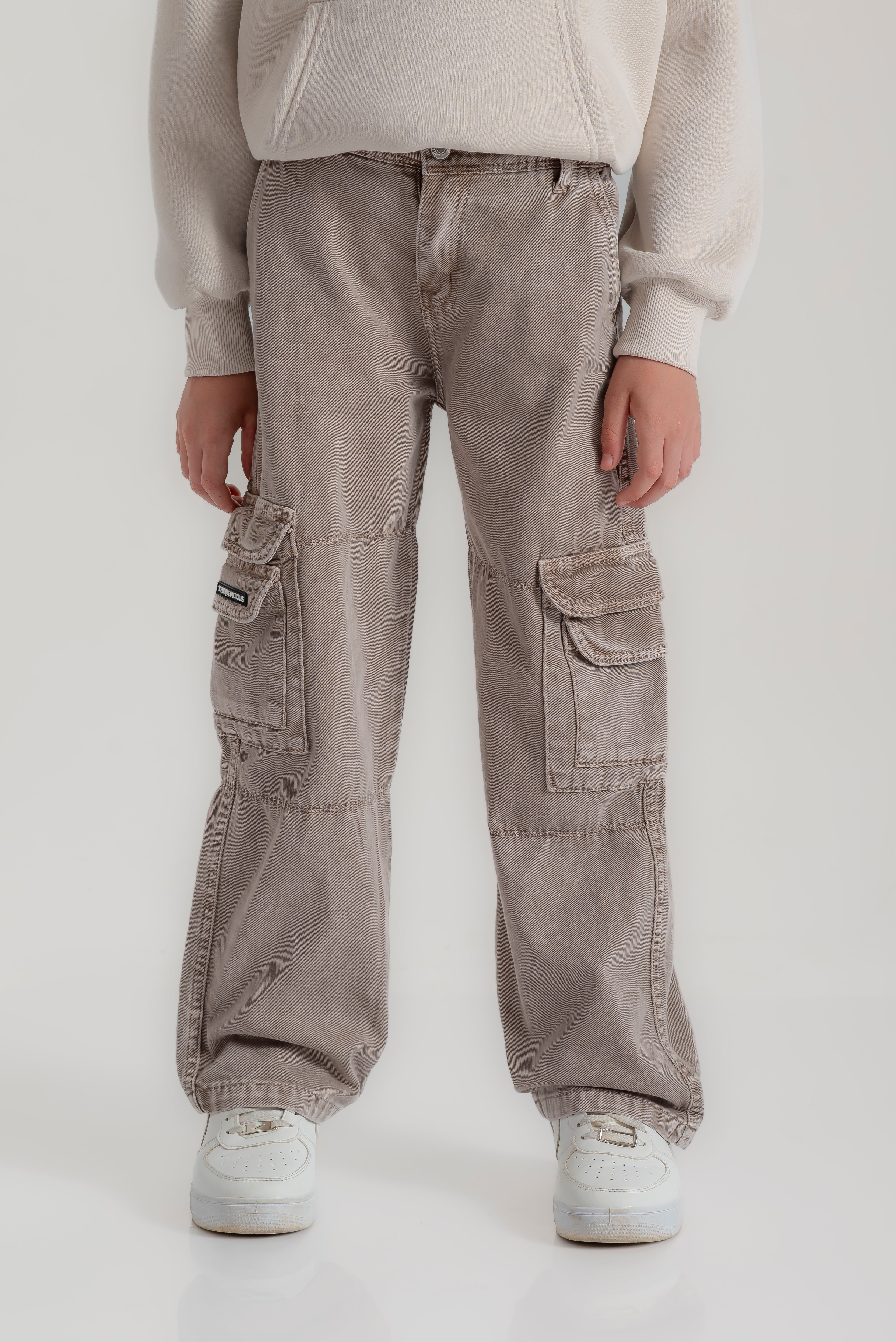 "Plain Wide cargo pants " for boys