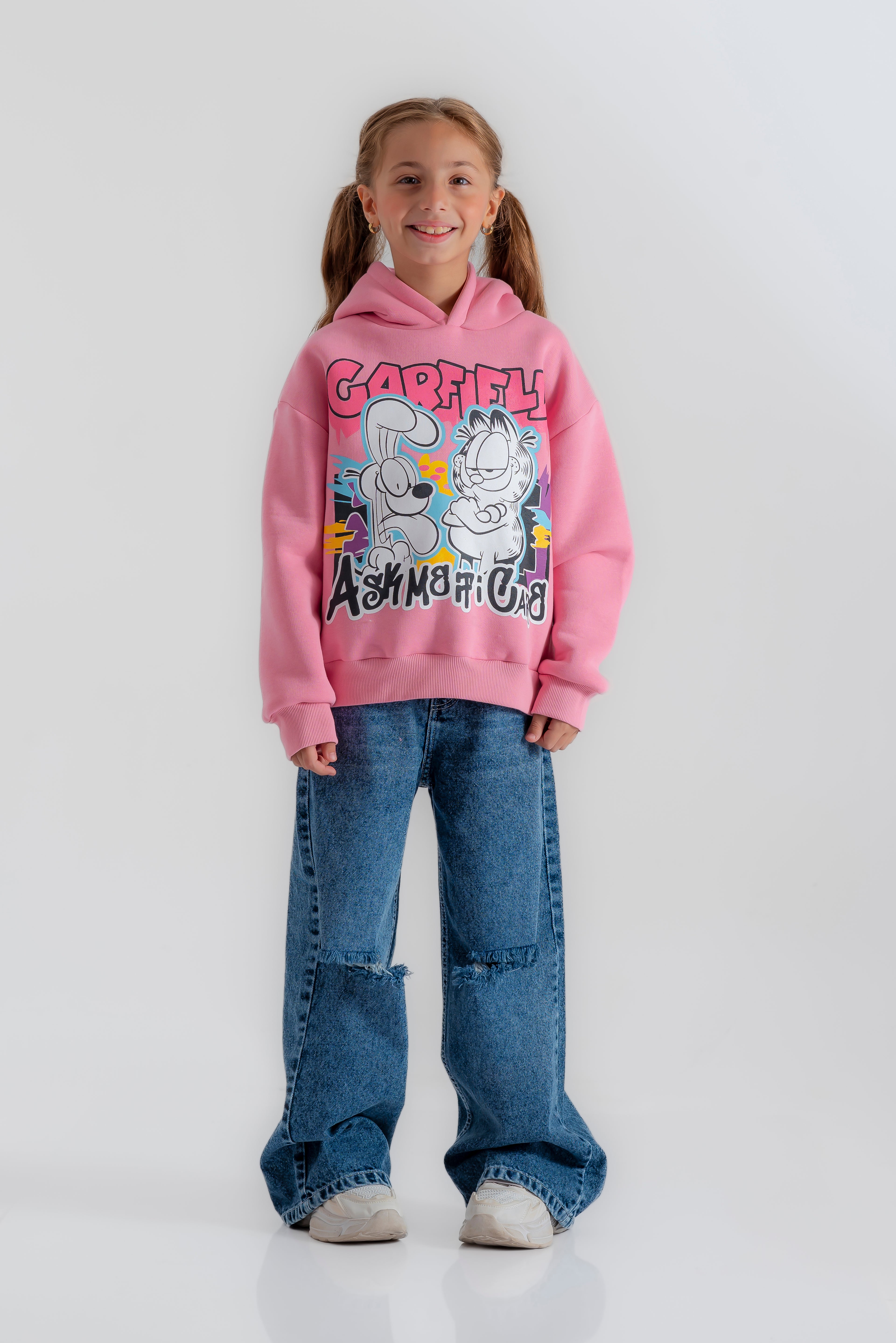 "Wide- Leg Ripped Pants "for Girls