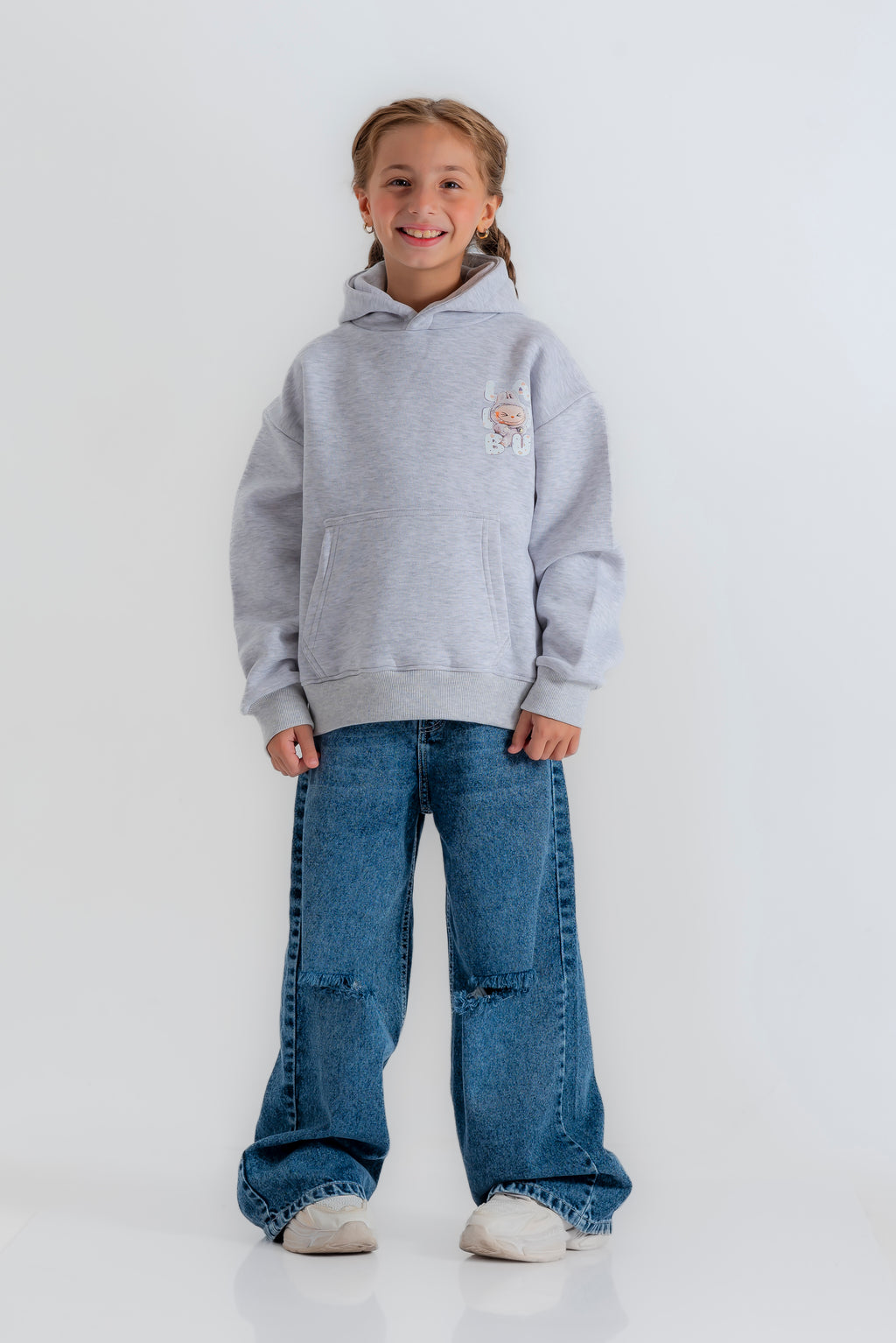 "oversized Labubu" hoodie for girls